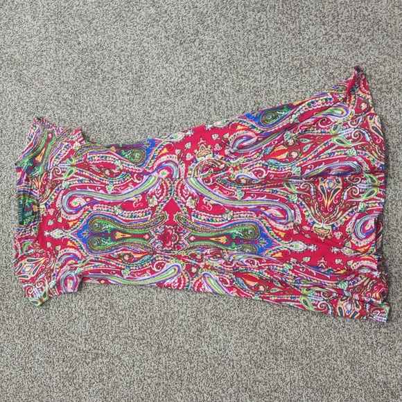 Lauren Ralph Lauren paisy multicolor short sleeved flared polyester blen… - Picture 1 of 11
